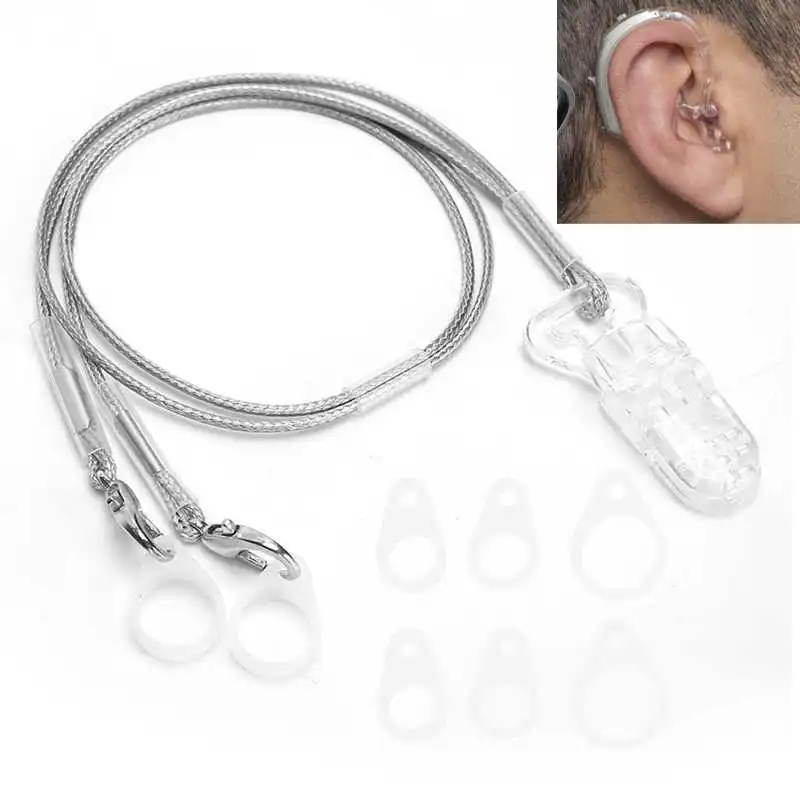 Hearing Aid Anti-Lost Lanyard Safety Behind The Ear Aids Accessory Clip Rope Protector Holder with Silicone Children