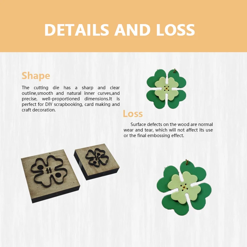 Leather Four-leaf Clover Two-piece Set Knife Template Easy Material Cutting Wear-resistant Design for Crafting And DIY