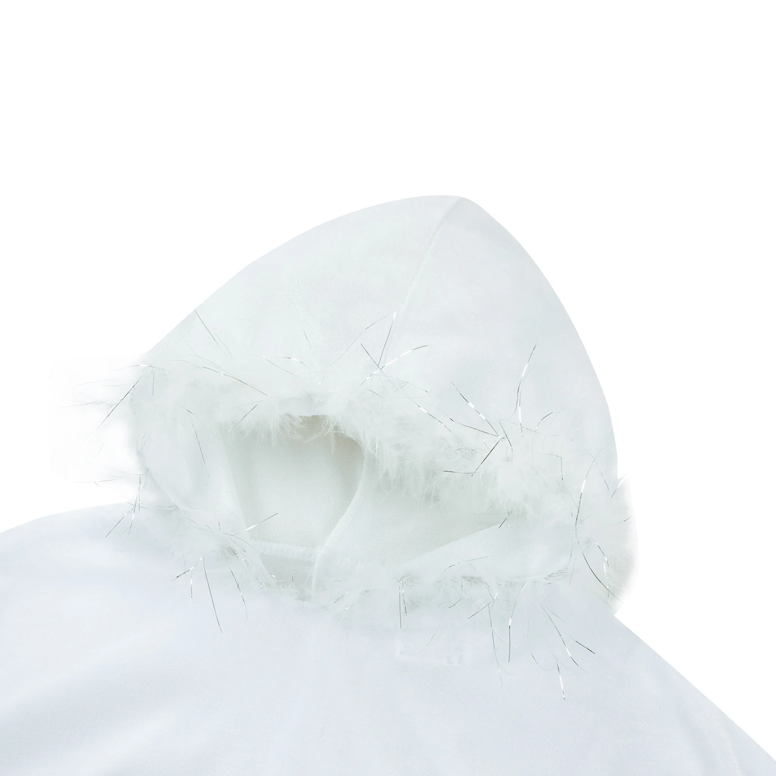 Cape d'Halloween à Capuche Blanche pour Enfant, Costume de Cosplay à Franges, Imprimé Fantôme Drôle, pour Performance sur Scène