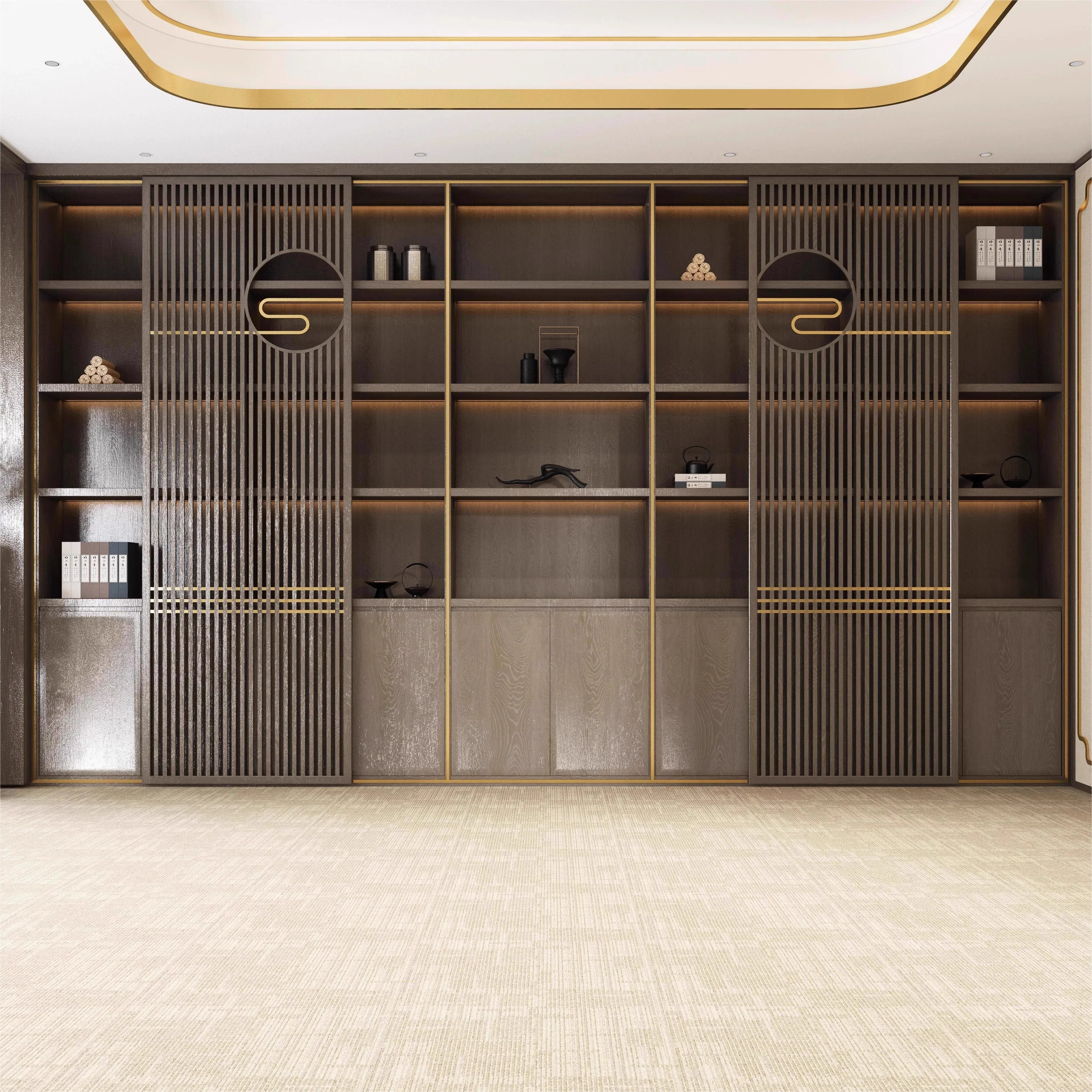 Mesa: madeira maciça, luxo leve, mesa e cadeiras chefe, escritório moderno e simples