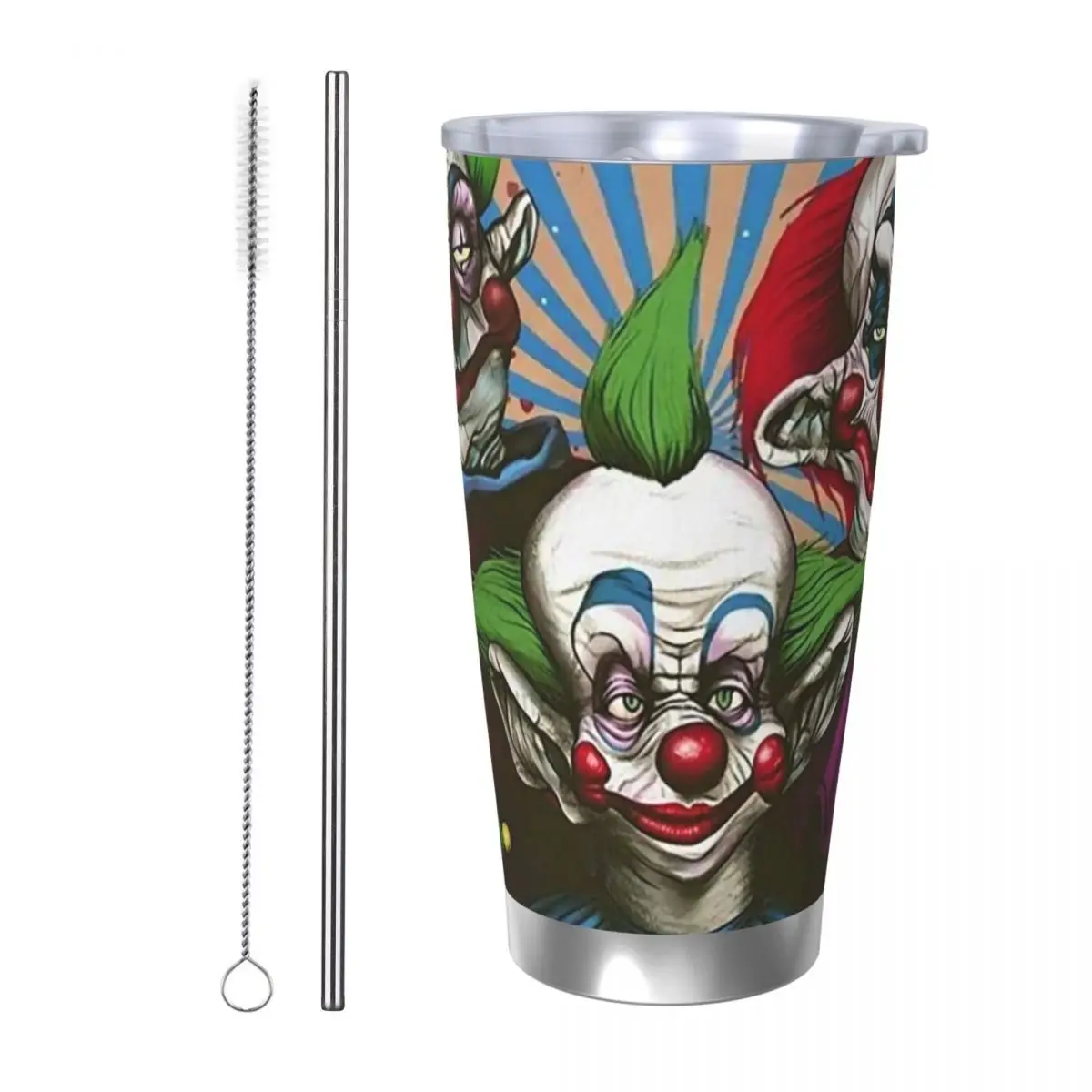 Killer Klowns From Outer Space Film (2) Stainless Steel Tumbler Vacuum Insulated Mug Thermal Cold Cups Straw With Lid 20oz