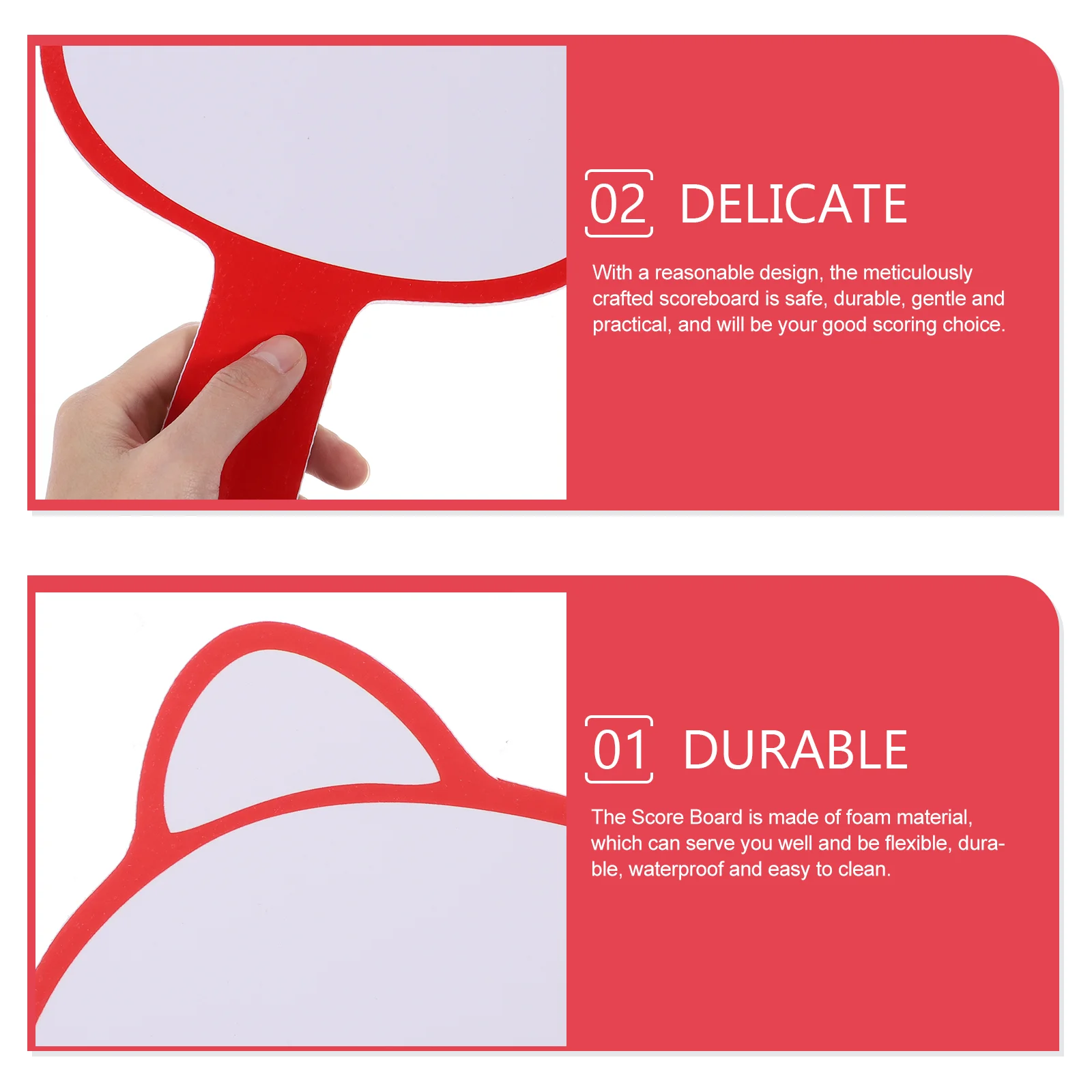 Rewritable Scoreboard Handheld White Erasable Paddles Foam for Games Mini Whiteboard