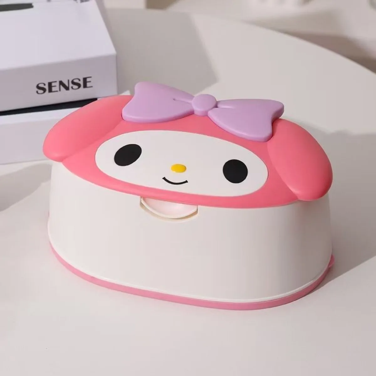 Anime Hello Cute Kittyt Kuromi My Melody Cartoon Desktop Tissue Box Large Capacity Spring Holder Storage Organizer for Home Gift view 5