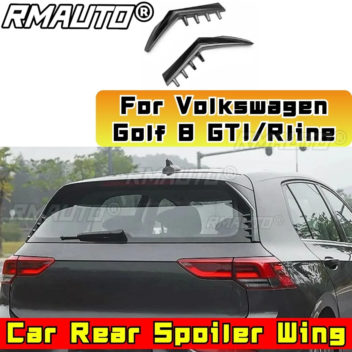 

Задний боковой спойлер для гольф-кара, автомобильные аксессуары для Volkswagen Golf 8 GTI/Rline, боковой спойлер автомобиля, модификация крыла, часть