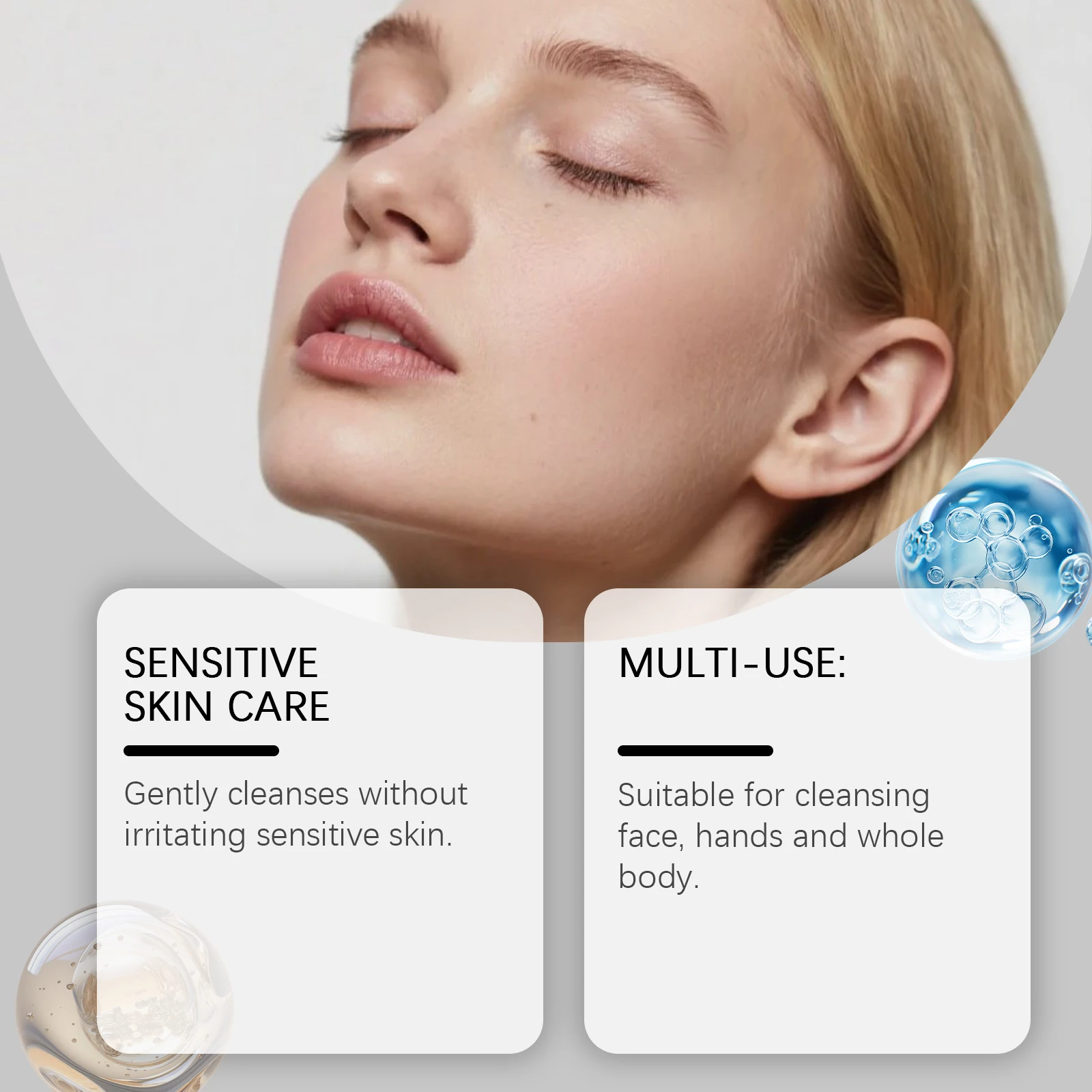 Gentle Fragrance-Free Cleansing Bar - Multi-Area Cleansing, Leaves Body Skin Smooth & Tender, Moisturizing Soap