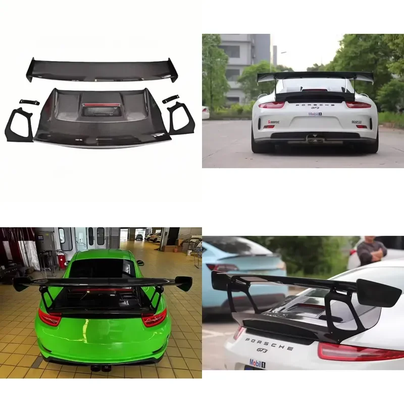 High Quality Dry Carbon Fiber GT3RS Style Rear Spoiler Large Wing for Porsche 911 991.1 Auto Parts Upgrade