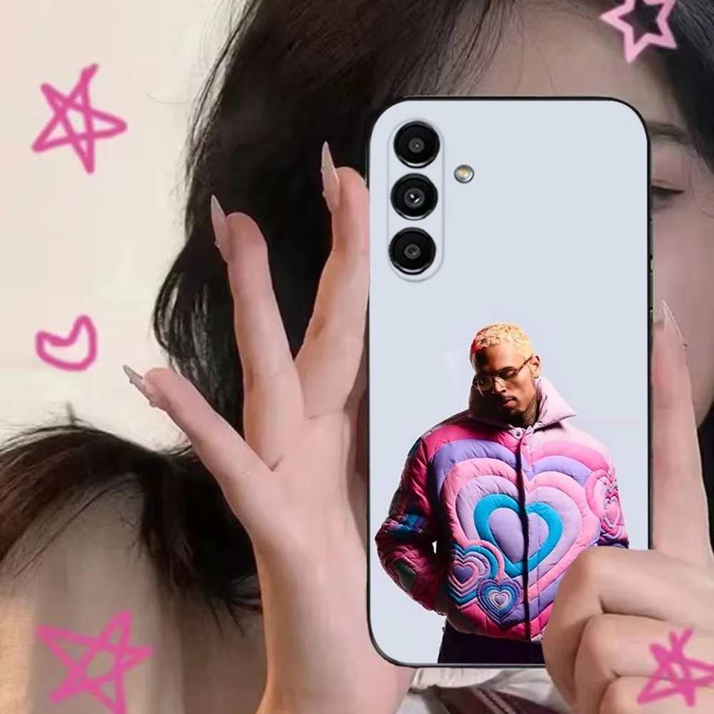 Chris Brown Rapper B-Breezy Phone Case For Samsung S24,S21,S22,S23,S30,Ultra,S20,Plus,Fe,Lite,Note,10,9,5G Black Soft Cover