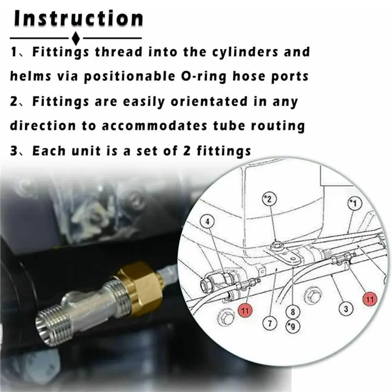 ABXF-2Pcs Bleeder Tee Connector Kit For Seastar 3004.6439 HF4202 Fit For All Baystar Cylinders