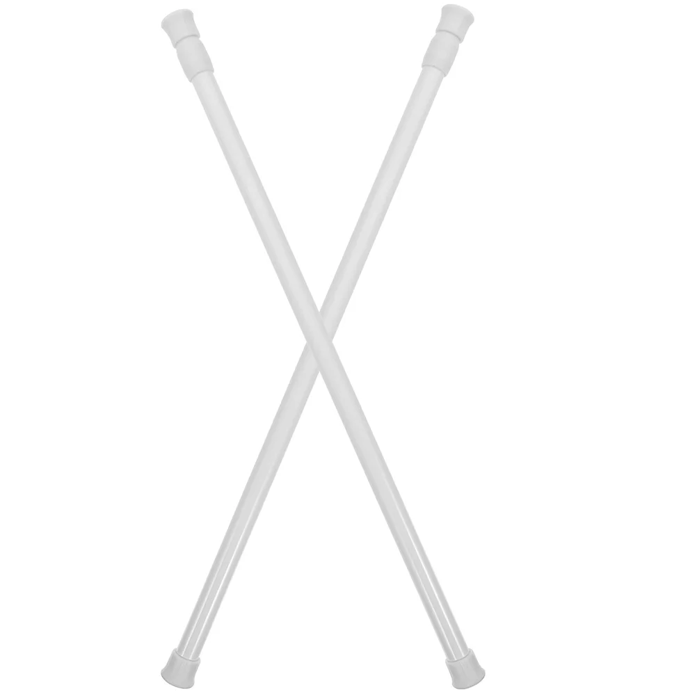 

2 Pcs Telescopic Rod Punch Free Window Curtain Pole Spring Loaded Rods Adjustable Portable Bars Security inside Plastic