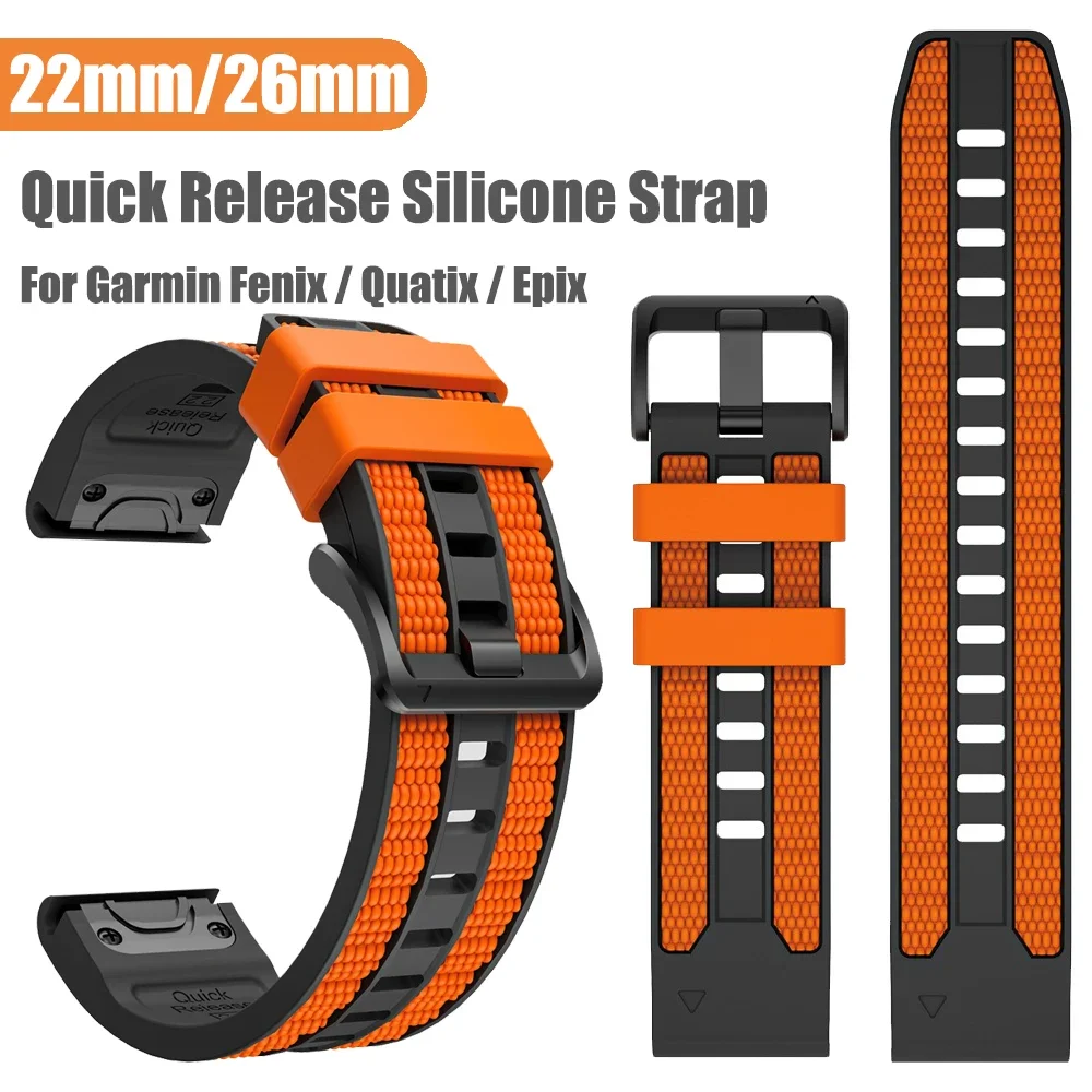 22mm 26mm QuickFit Armband für Garmin Fenix 8 7 Pro 7X 6X 6 Tactix 8 Sport Silikon-Armband Correa für Instinct 3 2X 970 965 Band