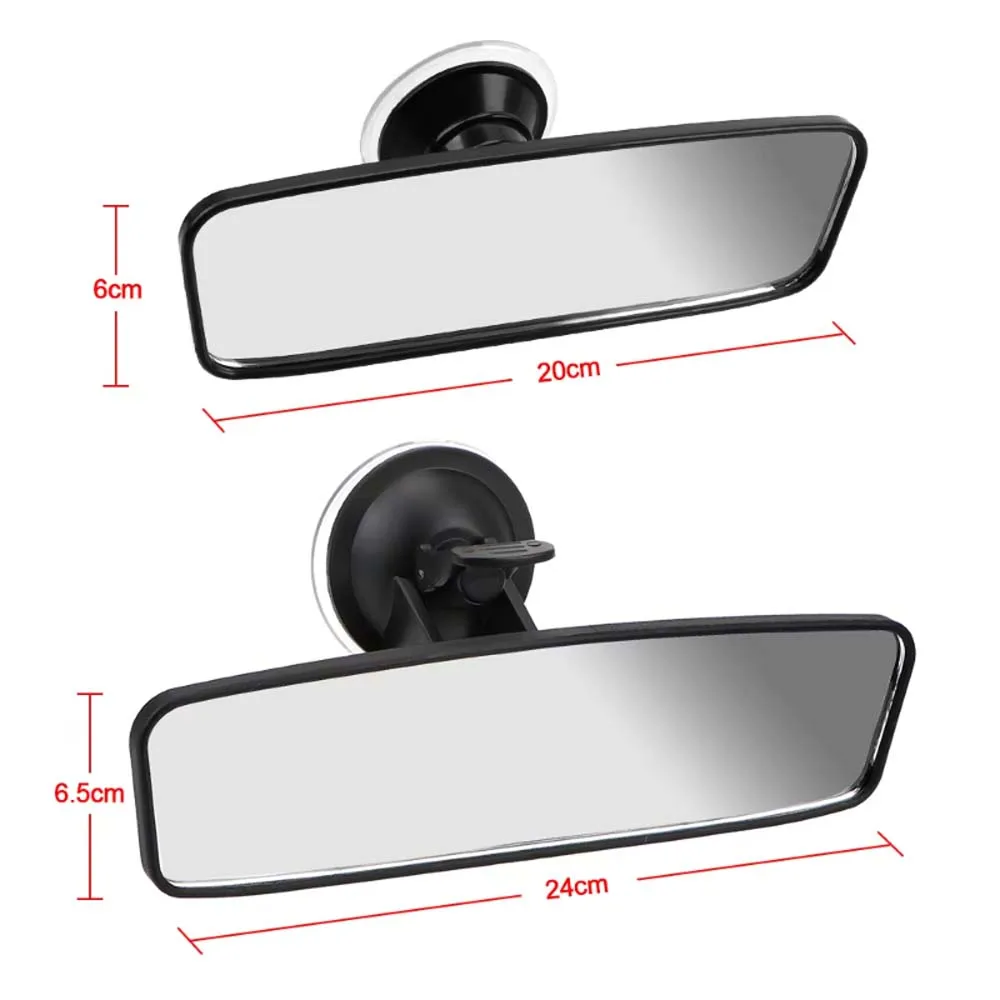 Wide-Angle Rearview Mirror Interior Rear View Mirror Universal Car-Styling Car Rear Mirror Adjustable Suction Cup 360 Rotates