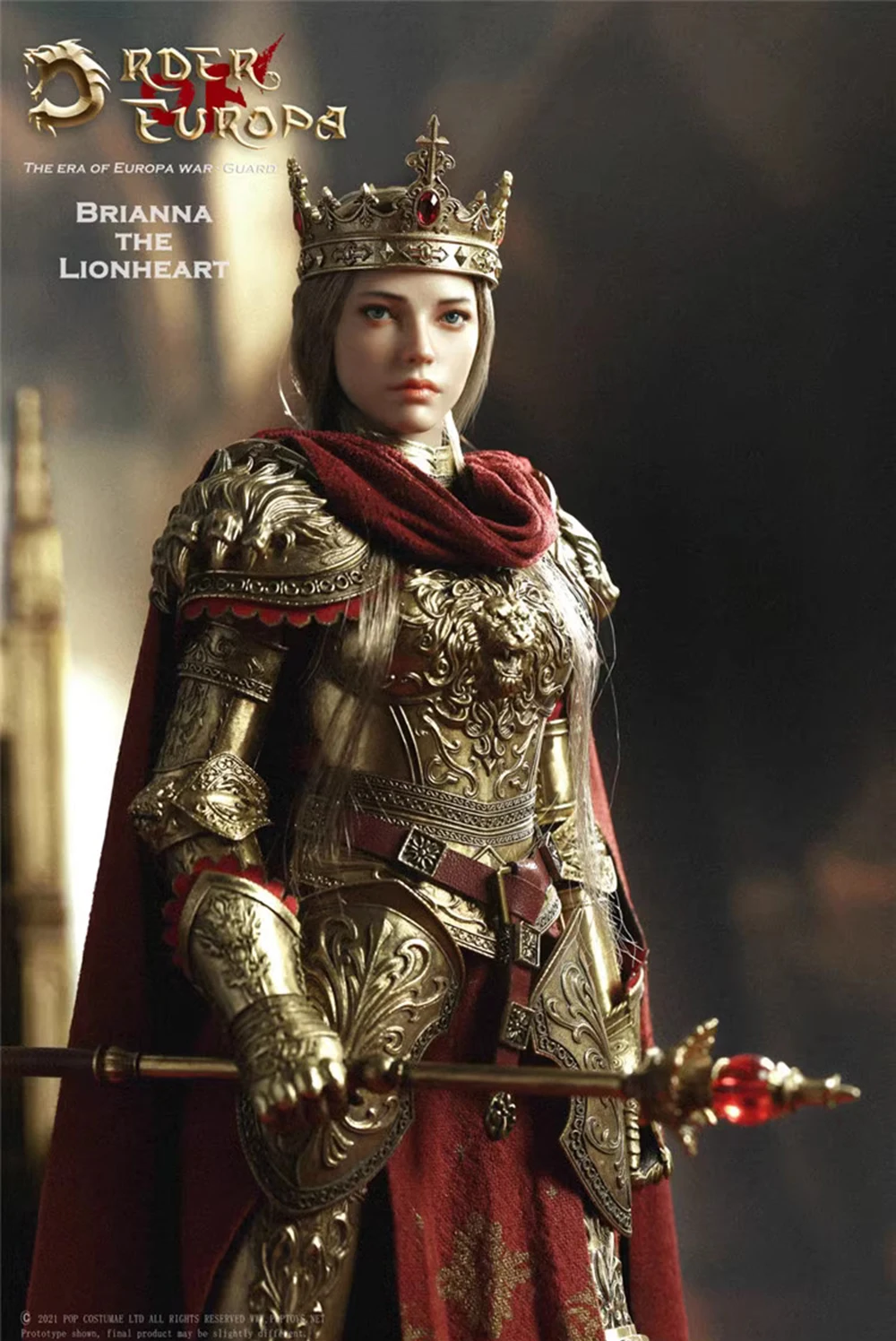 

1/6 POPTOYS ALS020 The ERA of Europa War Guard Brianna Female Lionheart Vivid Head Sculpt Carving Suntan with Eye be Moved Toys