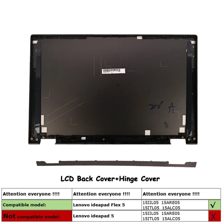 

For Lenovo ideapad Flex 5-15IIL05 15ALC05 15ITL05 LCD Back Cover Hinge Cover US