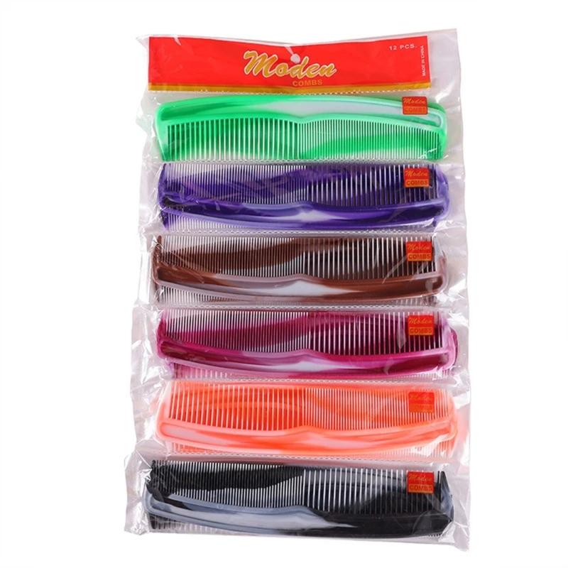 12 Pcs Fine Dressing Comb Hair Combs Set Wide Tooth Comb Colorful Hair Comb Set