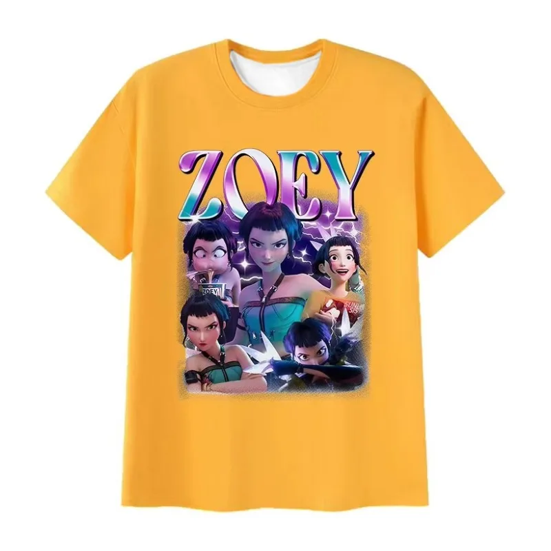 2025 الساخن Kpop شيطان الصيادين ثلاثية الأبعاد نمط مطبوع تنفس التجفيف السريع فضفاض عالية الجودة المألوف عادية المتضخم تي شيرت #3