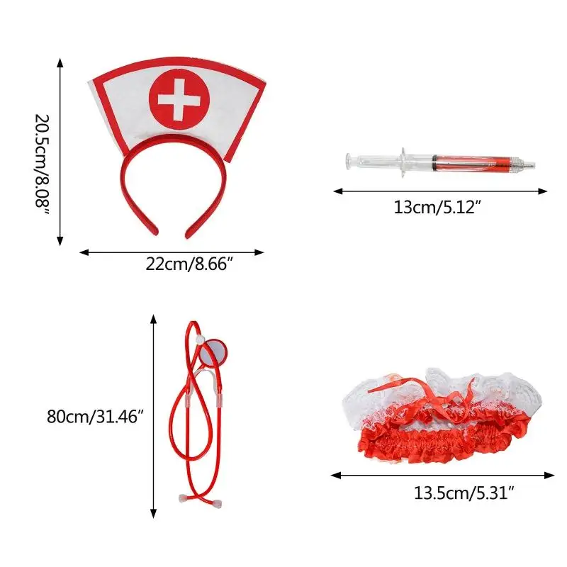 Krankenhaus Honig Krankenschwester Requisiten Strumpfband Stift Stirnband Damen Halloween Phantasie Kleid Party Hen Night Zubehör