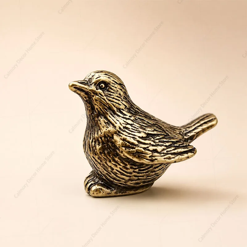 Aufwendig detaillierte Vogelfigur aus massivem Messing – Vielseitiges Innendekorationsstück, elegante Messing-Spärrchen-Figur, Teetier, Heimdekoration – Detail 6
