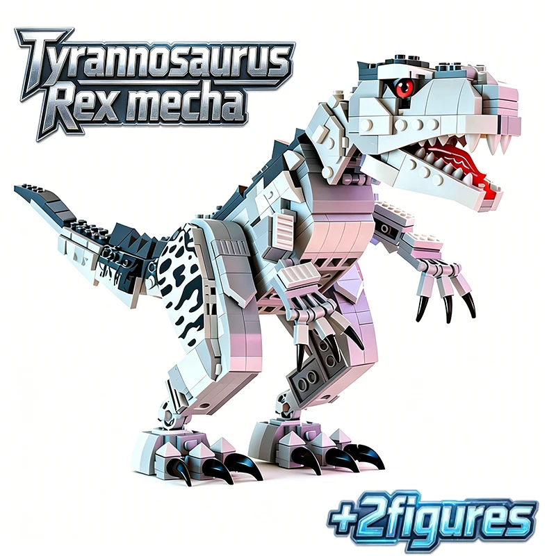 

38-сантиметровый Тираннозавр Рекс Меха: Конструктор «Мир динозавров», Строительные блоки для животных, Детские игрушки, Подарок на Рождество и праздники