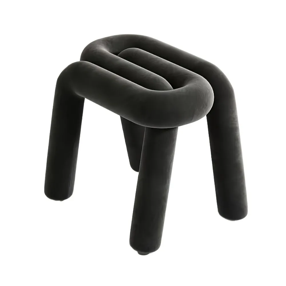 

Customizable Klein Blue Creative Stool Square Iron Material Stylish Bedroom Vanity Chair Chic Casual Seating Fashionable