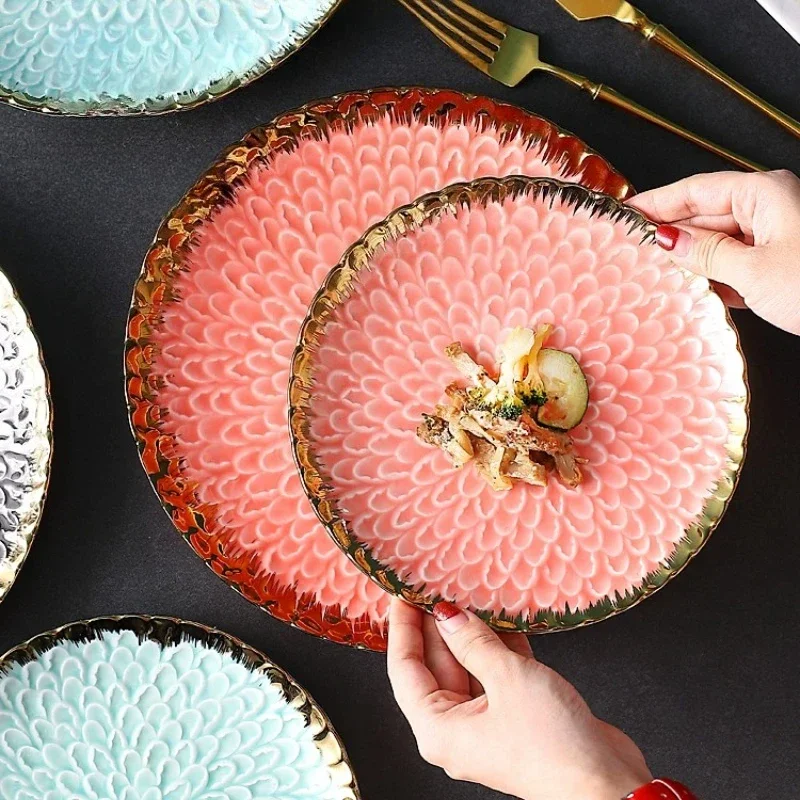 European-style good-looking ceramic plates, household tableware, high-end restaurants, special fruit plates