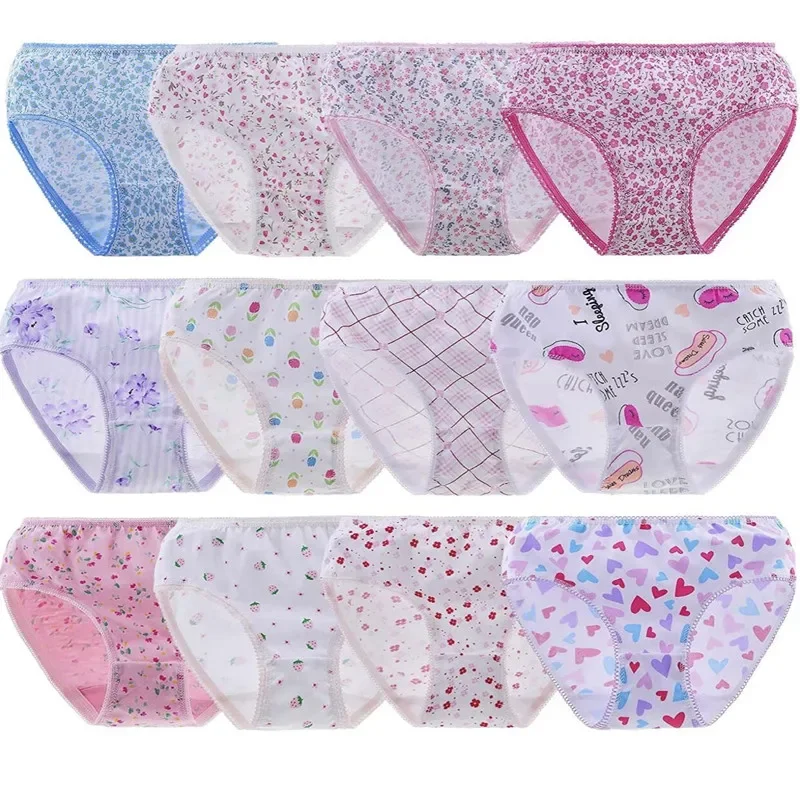 6pcs Kid Brief Underwear Girls  Underpants  Children Cotton Soft Thin Briefs