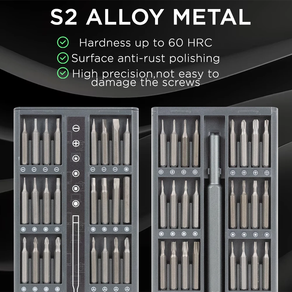 Precision Screwdriver Set 25 in 1 Phillips Torx Hexagonal Flat Head Magnetic Screwdriver Head for iPhone PC Watch Camera Glasse