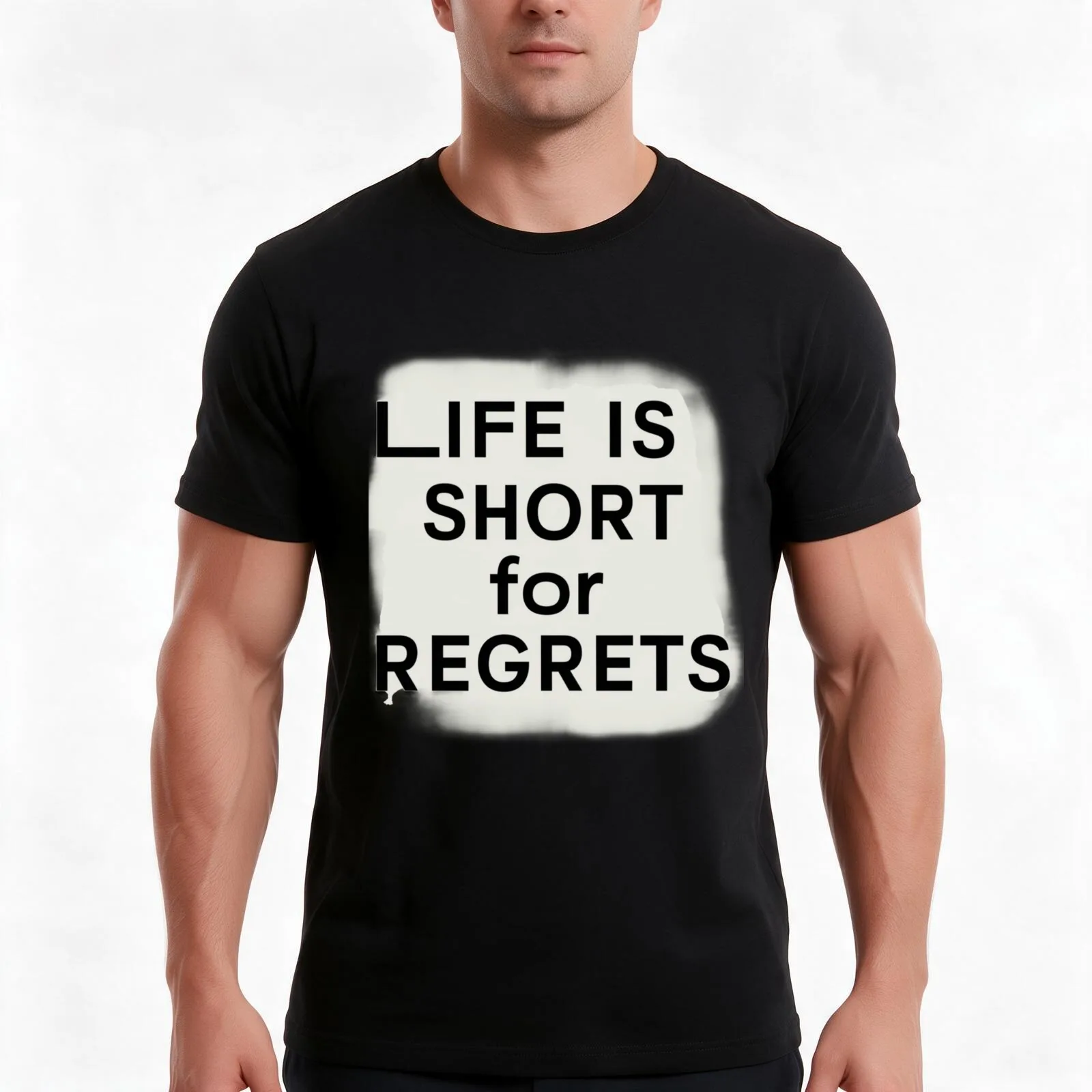 life is short for regret T-Shirt Summer Casual Cotton Tee Oversized Streetwear Tops Vintage Graphic Print Unisex Men Women