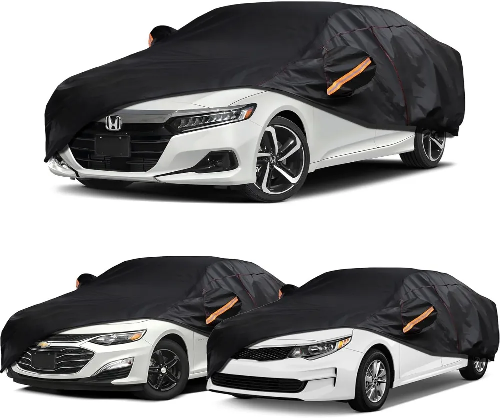 

Custom Fit Car Cover for Honda Accord, Chevy Malibu, Kia K5/Optima - 6 Layer Heavy Duty with Cotton Liner