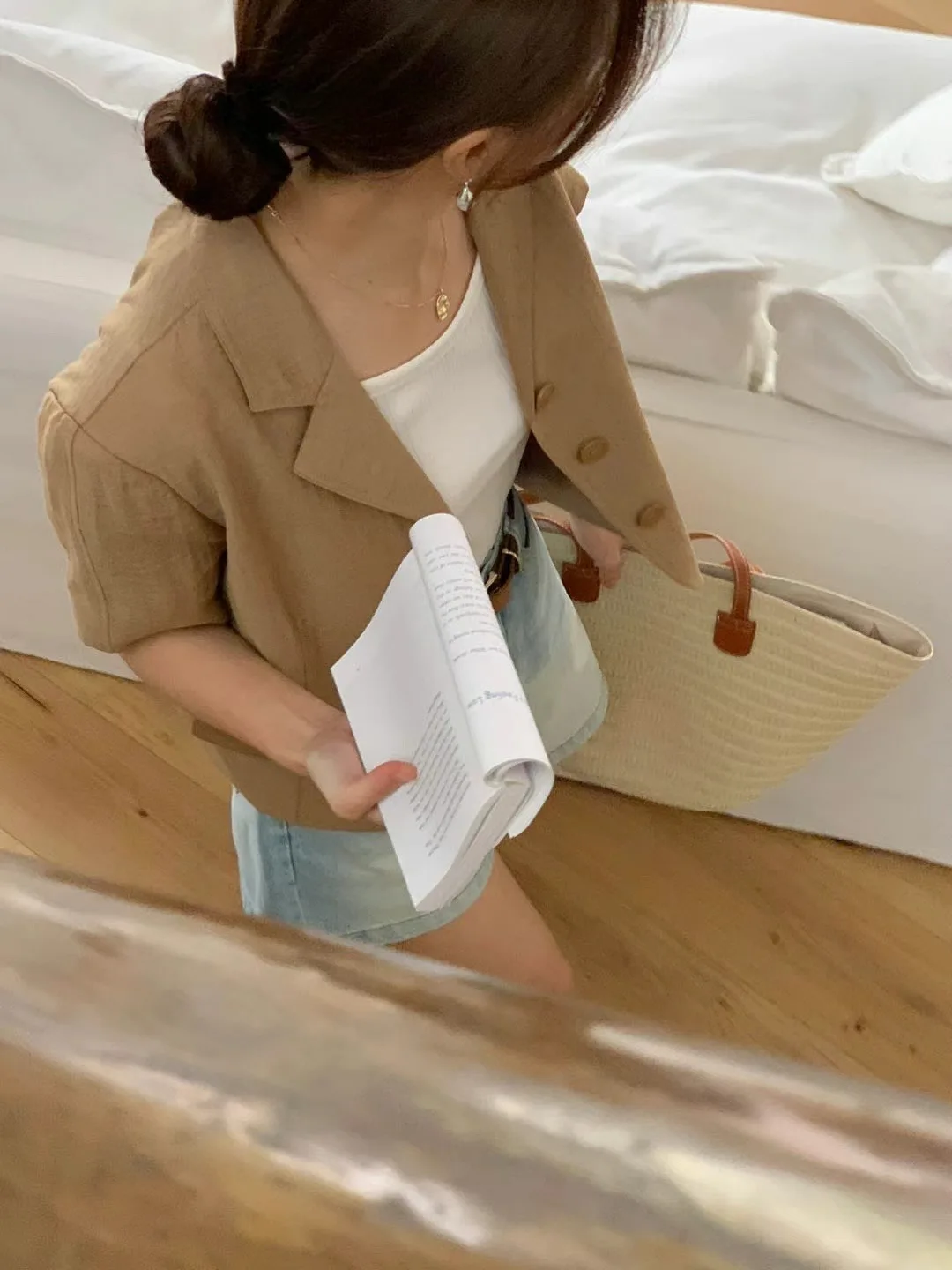 한국 스타일 캐주얼 루즈핏 싱글 버튼 라펠 가벼운 여름 패셔너블 핑크 여성용 코트 자켓