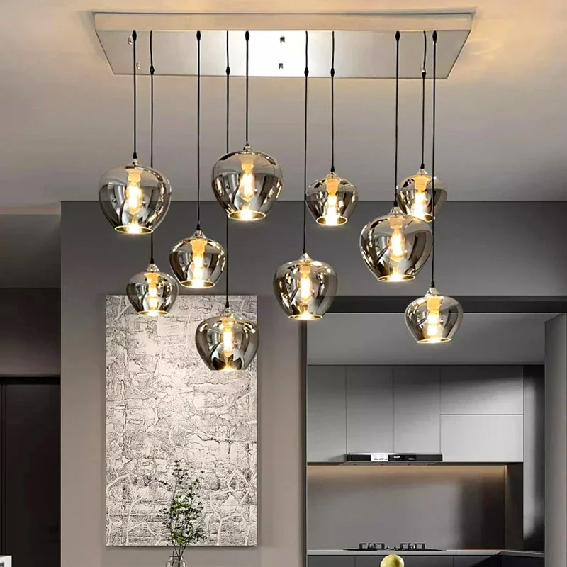 Modern Glass Ball Chandelier Kitchen Dining Room Bar Counter Coffee Table Indoor Pendant Lighting Designe Hanging Lamp Fixture
