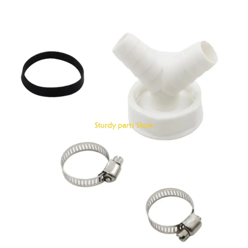 

97QC Double Connection Dishwasher Drain Adapter Y Shaped Forked Down Pipe Hose Connector Space Saving Adapter Enduring