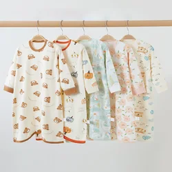 Children Baby Boy Girl Sleepwear Autumn Long Sleeve Cartoon Printed Cotton Nightgowns Infant Todder Sleep Dress Homewear Pajamas