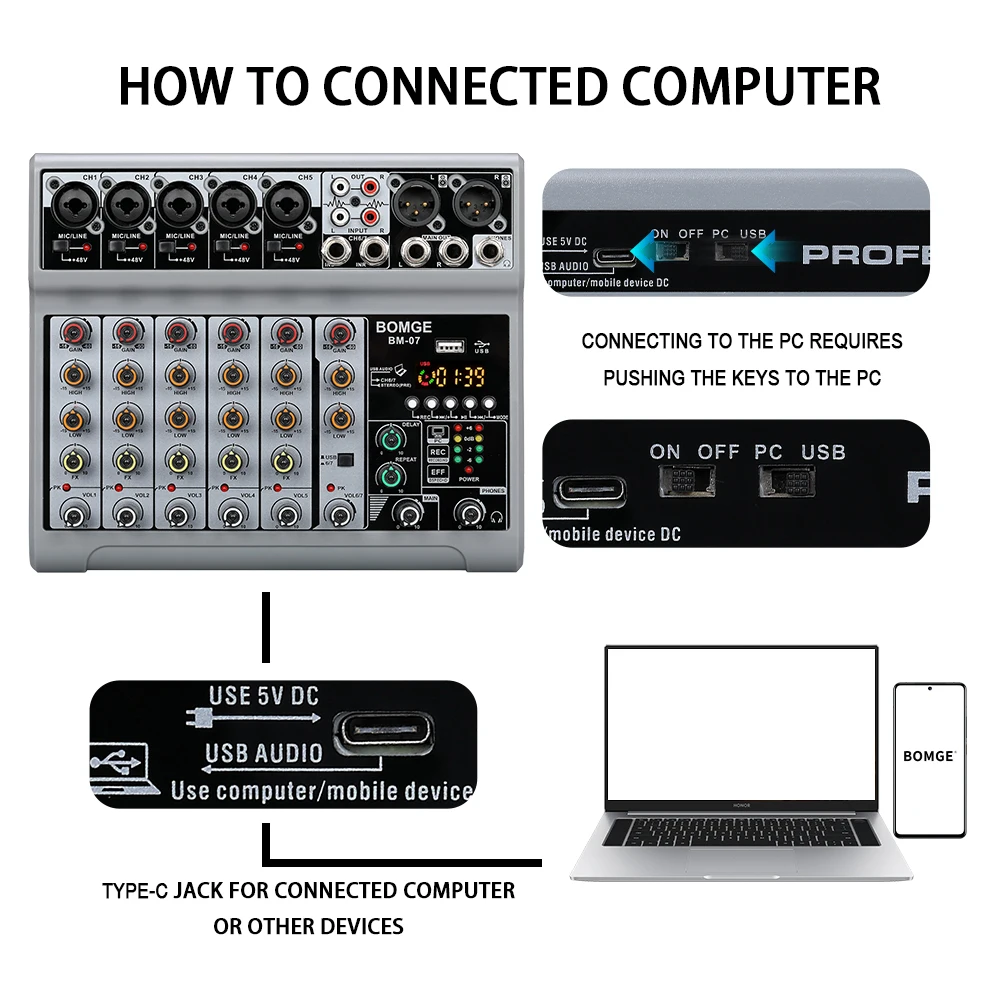 جهاز خلط صوتي محمول من نوع BOM - مراجعة Audio Interface وسعره
