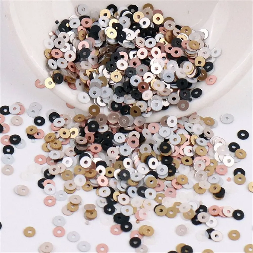 4mm Pvc DIY Jewelry Nail Art Embellishment Shiny Round Sewing Accessaries Round Paillettes Paillette Faceted Bead Loose Sequin