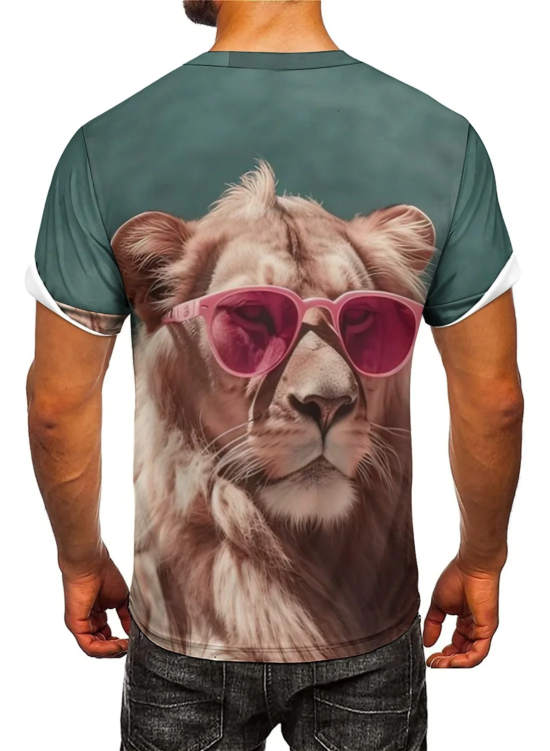 Novel summer outdoor wear, men's 3D printed short-sleeved T-shirts are lightweight and breathable, featuring polyester fabric