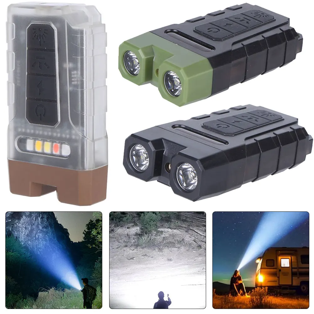 Imagem -06 - Poderosa Lanterna Led Keychain Carregamento Usb Camping Spotlight Tocha Lanterna de Bolso de Emergência Patrulhas Noturnas 1000mah