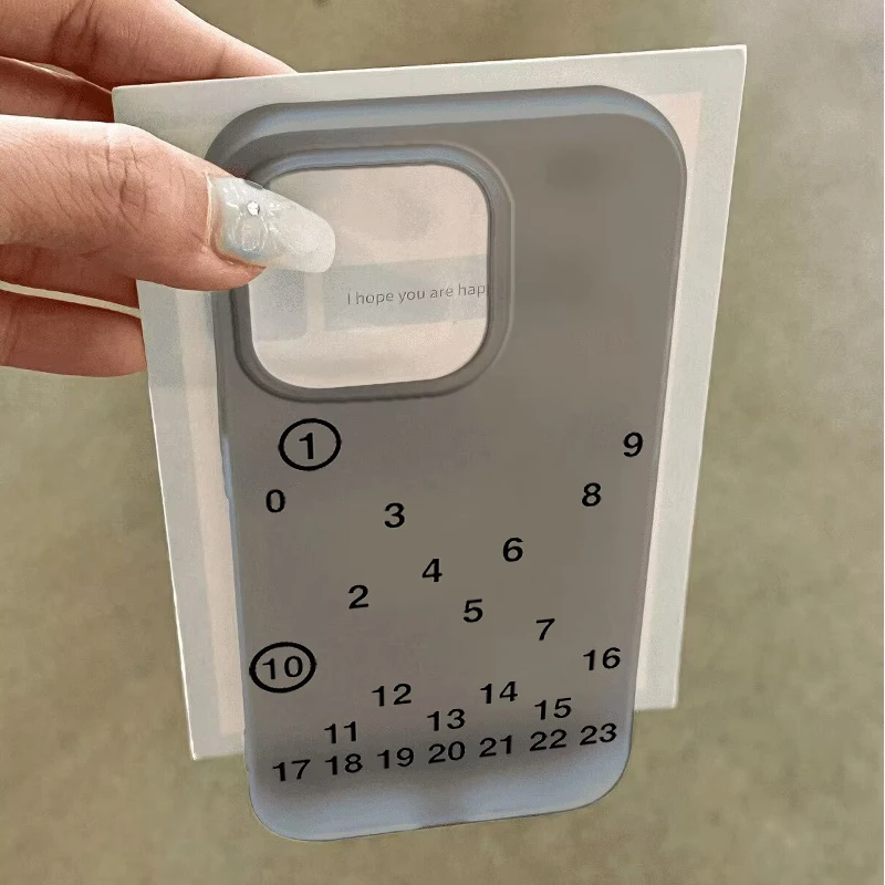 Nummern-Print Matte Durchsichtige Handyhülle für iPhone 18 17 16 15 14 Pro Max 13 12 11 XS X XR 7 8 Plus Stoßfeste Weiche Hülle