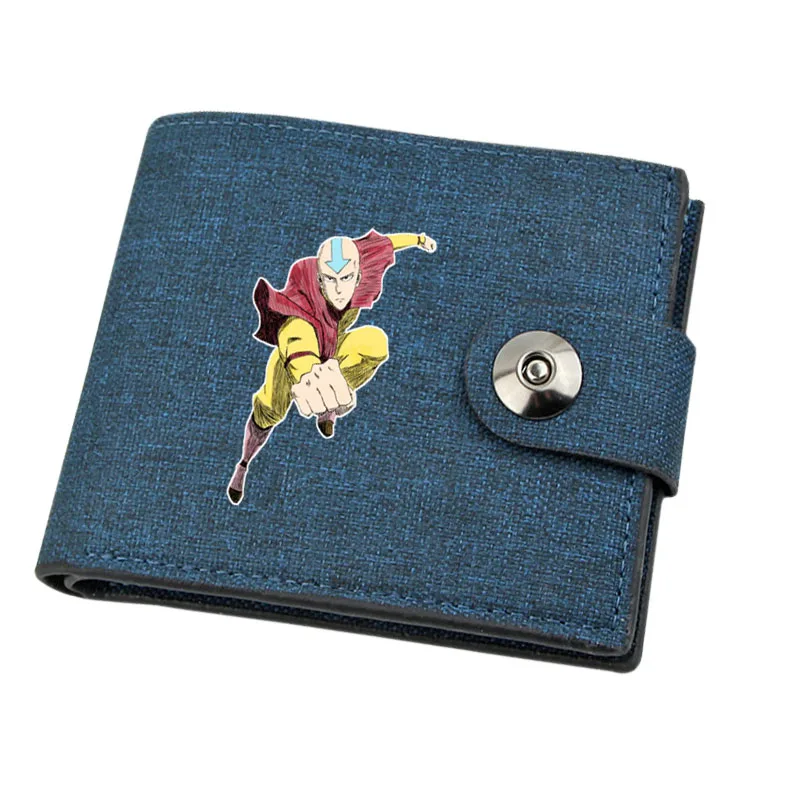 Boy Gril Coin Purse Anime  Avatar Cartoon Wallet Canvas Teenager Casual Cash Holder Bi-Fold Buckle Short Wallet