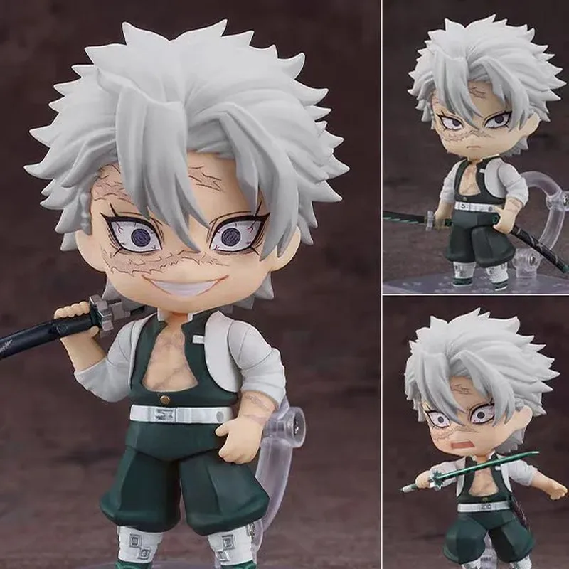 

2506 Demon Slayer Sanemi Shinazugawa Wind Hashira Chibi Interchangeable Face Action Figure Anime Collectible Model