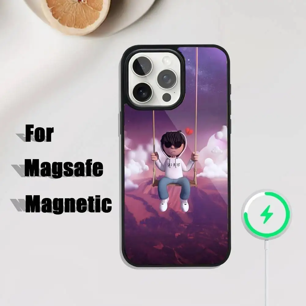 Singer Junior H Sad Boyz Handyhülle für iPhone 16,15,14,13,12,11,Plus,Pro,Max Mini Magsafe magnetisches kabelloses Laden