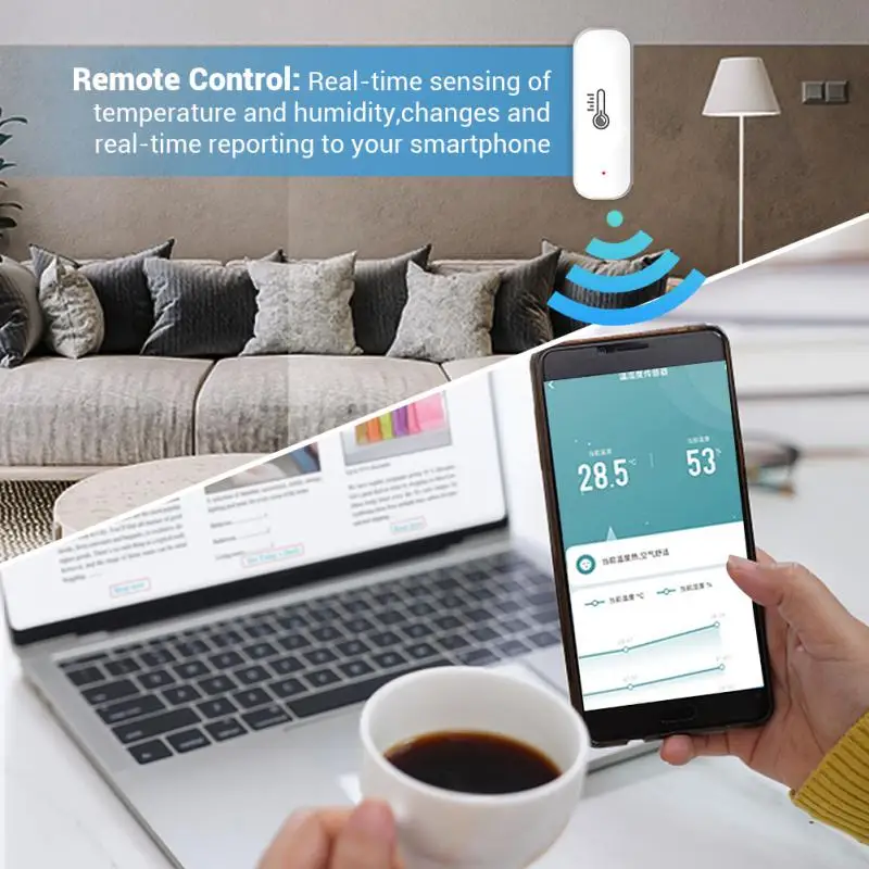 Inteligentne czujnik temperatury i wilgotności inteligentna kontrola życia w domu tuja ZigBee/wifi ochronny zabezpieczający pracy z Alexa Google Home
