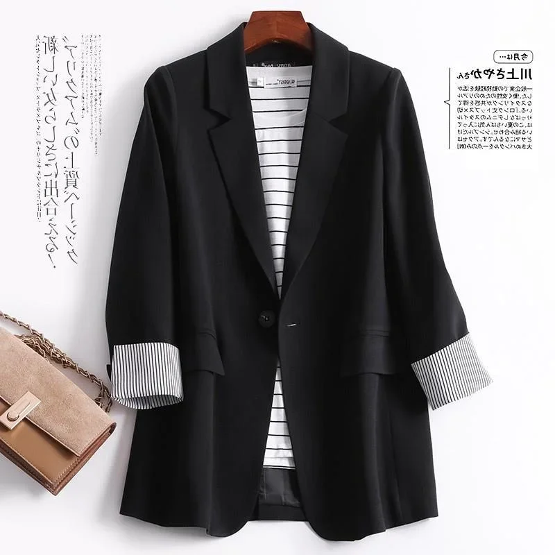 New Ladies Long Sleeve Spring Casual Blazer New Fashion Business Plaid Suits Women Work Office Blazer Women Coats Woman Jacket