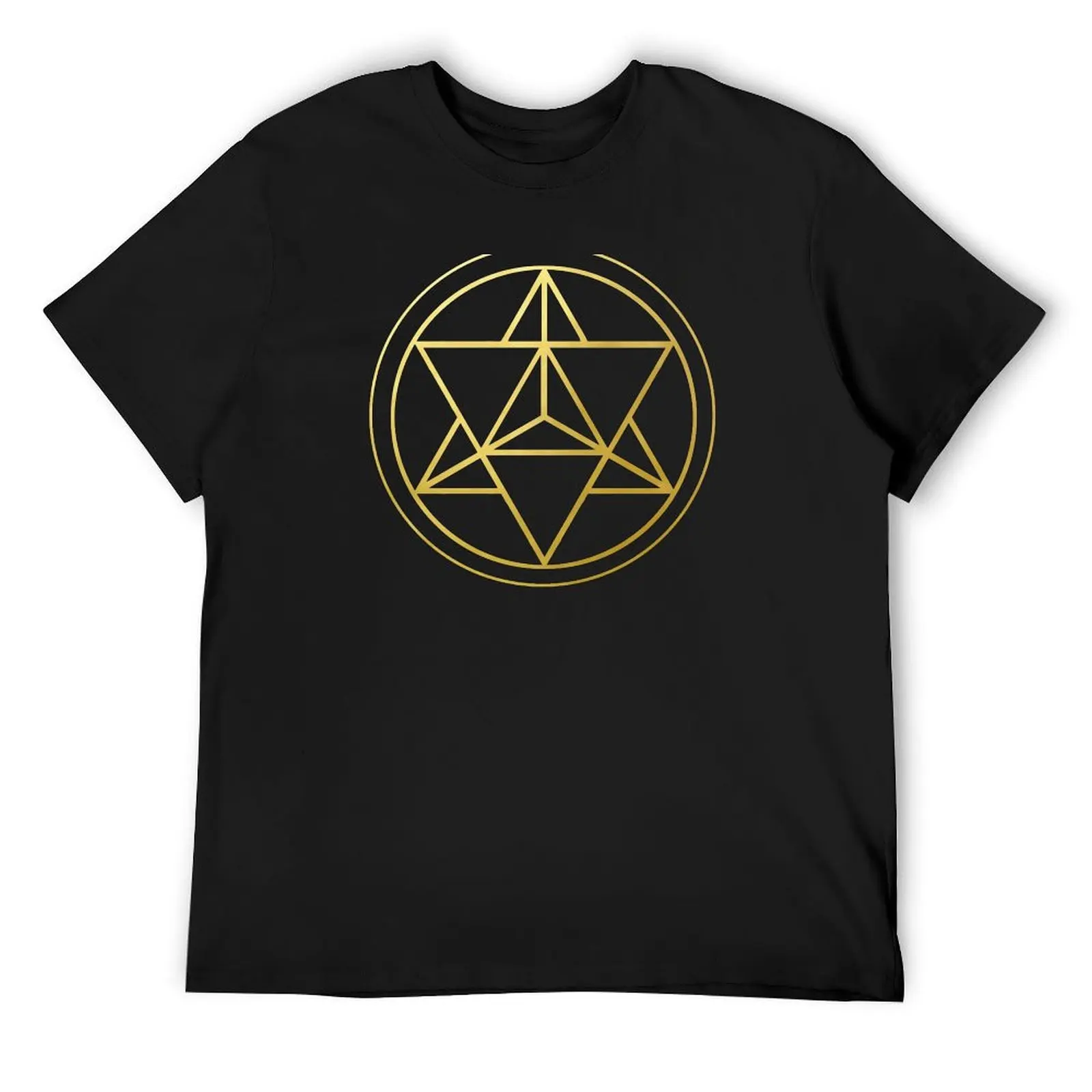 Merkabah Star Tetrahedron gold sacred geometry mandala healing protection amulet T-Shirt sublime designer t shirt men