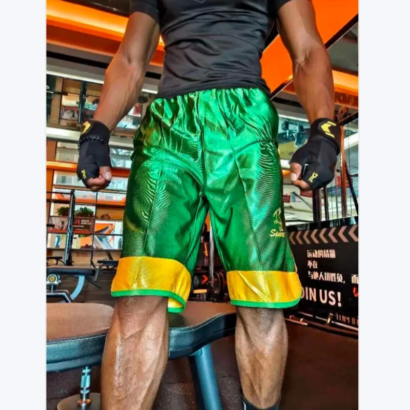 

Summer Men's Glossy Running Shorts Outdoor Fitness One Size Sports Bottoms