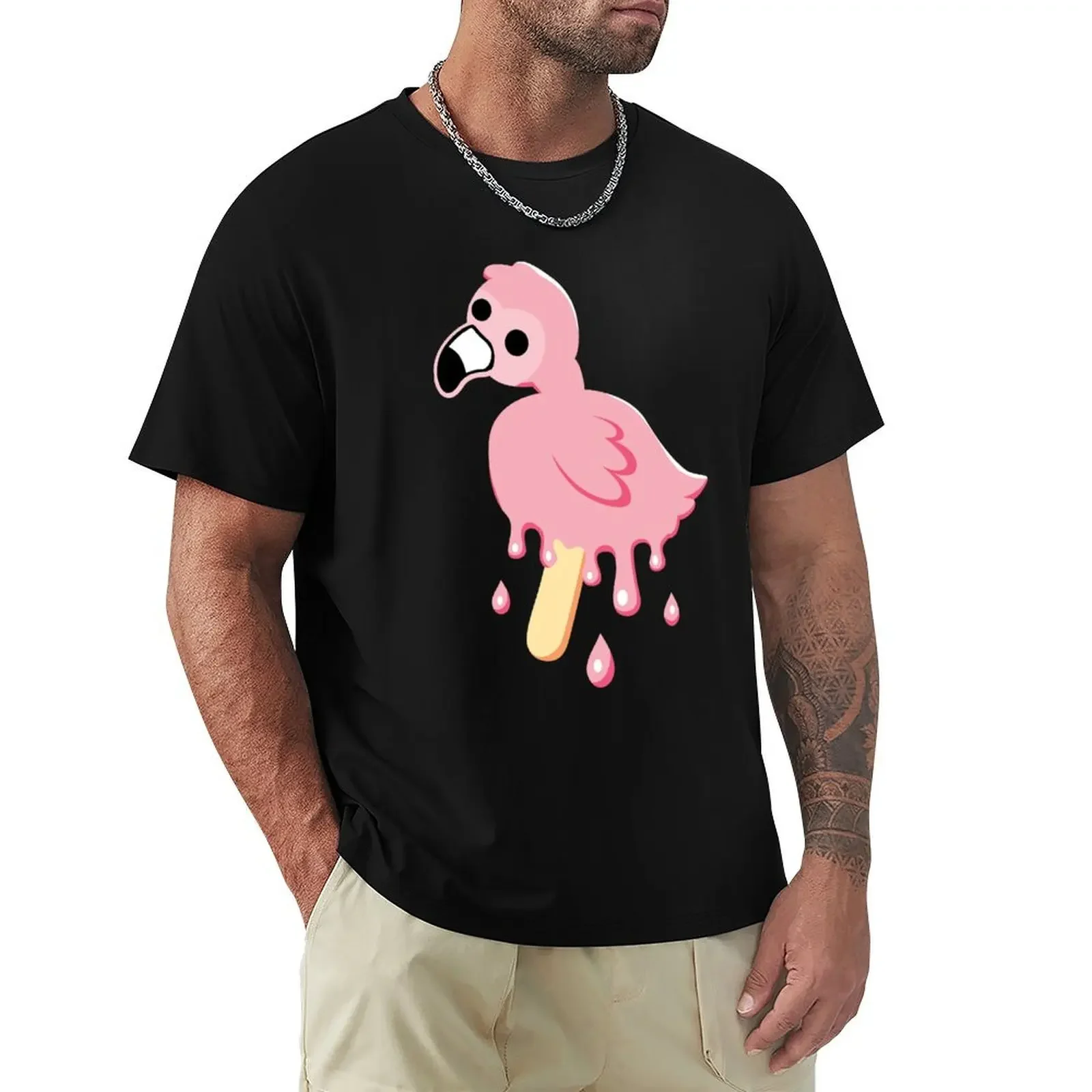 Flamingo Merch Mrflimflam Albert Melting Pop Bird Popsicle T-Shirt blacks Blouse mens workout shirts