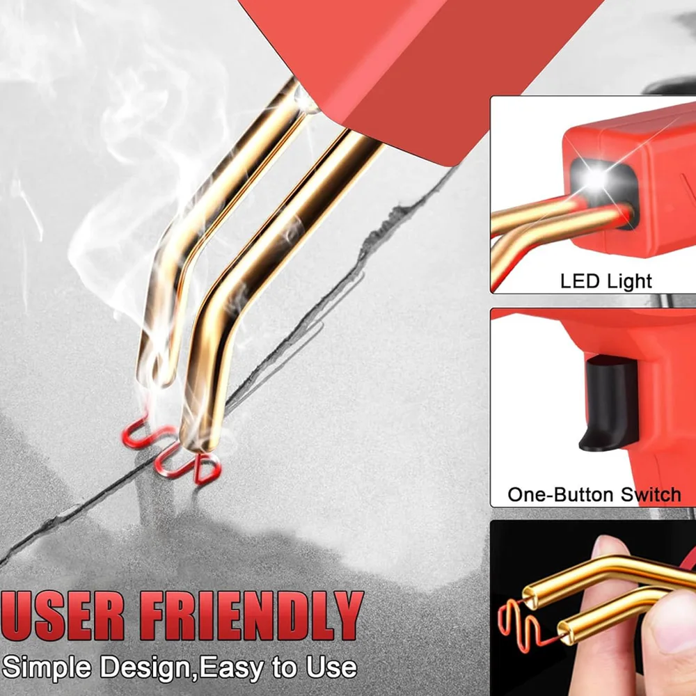 50 واط طقم لحام بلاستيكي إصلاح لحام ، 1000/200 قطعة دباسة ساخنة DIY ، إصلاح شقوق مصد السيارة ، قوارب الكاياك ، الألعاب البلاستيكية ﻿