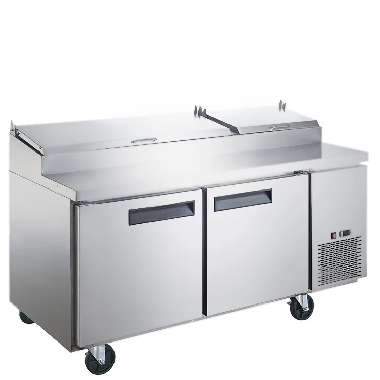 

#For Professional Stainless Steel Three Doors Pizza Prep Counter Commercial Restaurant Pizza Prep Cooler Refrigerator