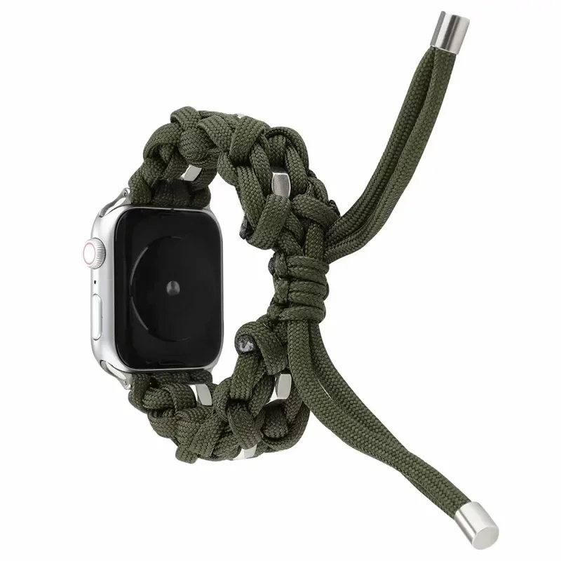 Paracord Watch Band Adjustable   Watch 49mm 45mm 44mm 42mm 41mm 40mm 38mm  ultra 2 Series 9 3 7 8 se Nylon Strap