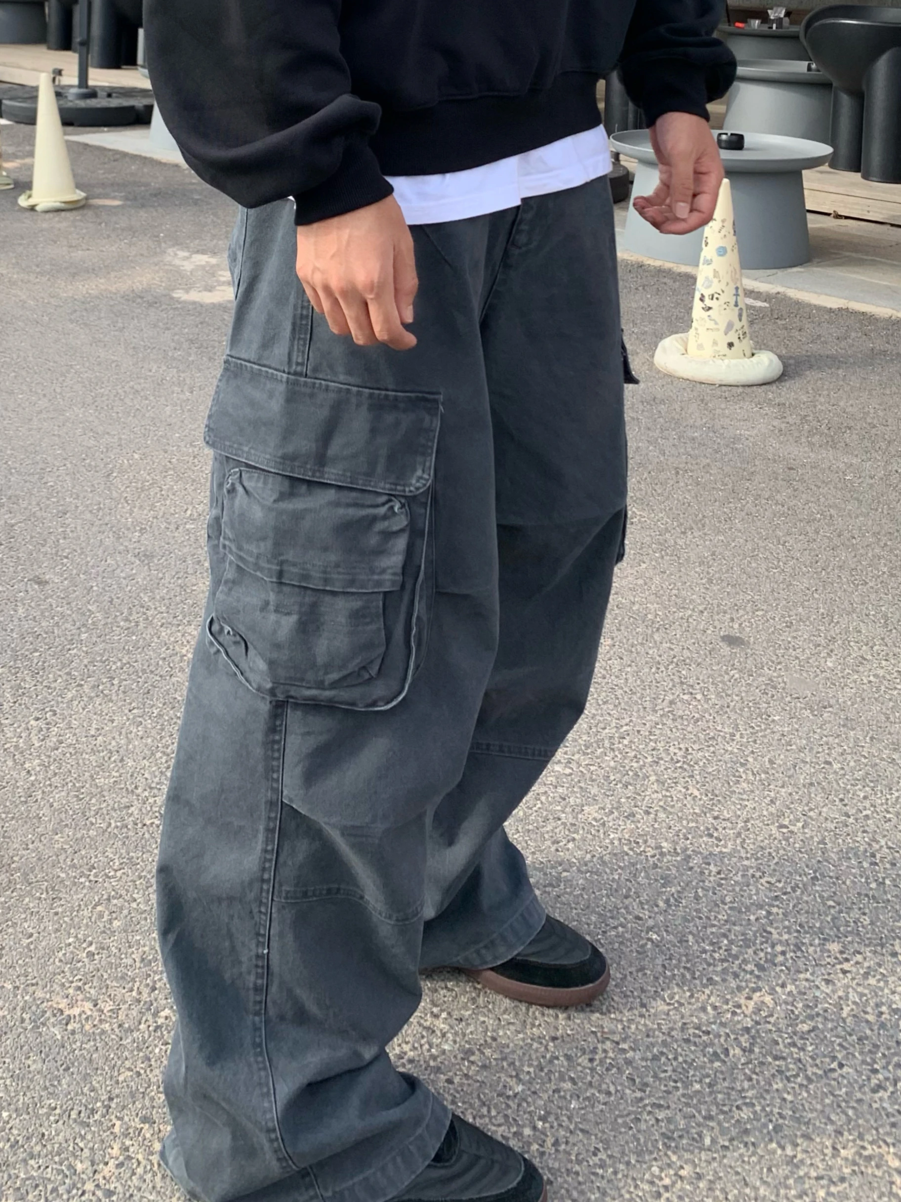 

Heavenand Hell American Retro Waed Work Pants Wide Leg Jeans Casual Long Trousers Youthful Vitali Sle All Seasons Use