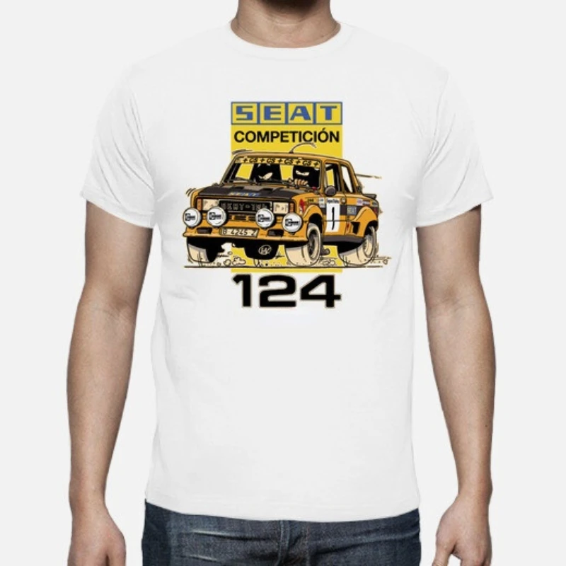 Sıcak satış klasik İspanya karikatür araba S E bir T 124 2100 GR.5 T Shirt. Yeni % 100% pamuk kısa kollu o-boyun T-shirt rahat erkek üst